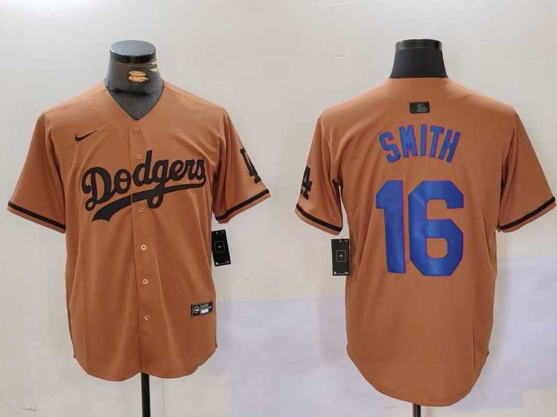 Mens Los Angeles Dodgers #16 Will Smith Olive Cool Base Limited Stitched Jersey